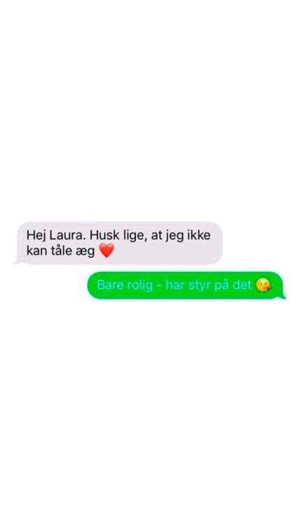 Sms fra Emma om at hun ikke kan tåle æg