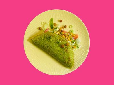 Tallerken med linsewrap og kikærter